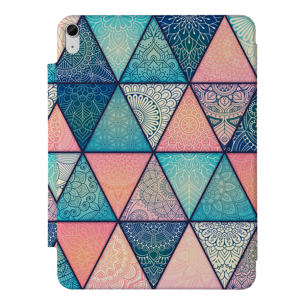 the VistaCase Personalized iPad Slim Fit Case with Aztec Tribal design,  Crafted with a durable fabric exterior and a soft interior lining.