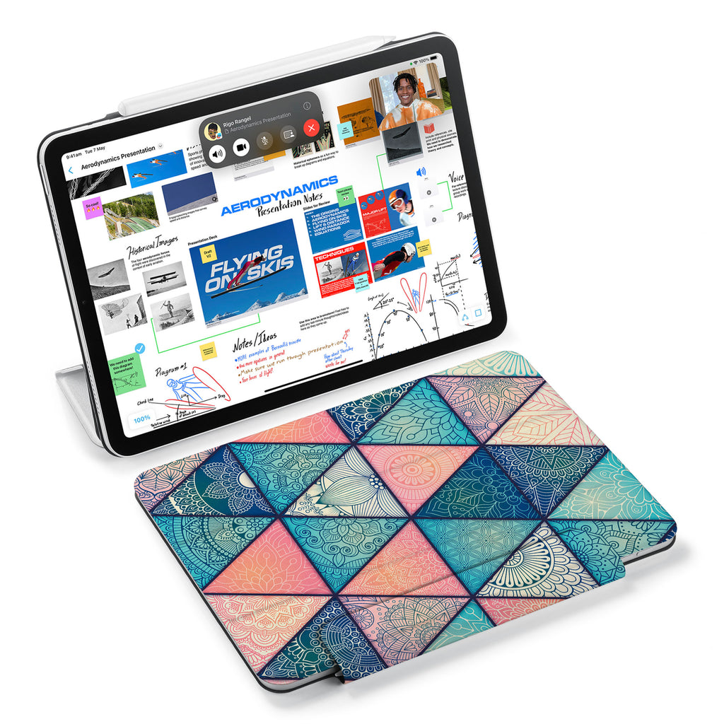 the VistaCase Personalized iPad Slim Fit Case with Aztec Tribal design,  Designed with convenience in mind, the case automatically wakes your iPad when opened and puts it to sleep when closed.