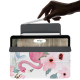 the VistaCase Personalized iPad Slim Fit Case with Flamingo design,  The case includes built-in storage and a cutout for easy magnetic attachment of your Pencil, ensuring it's always within reach.