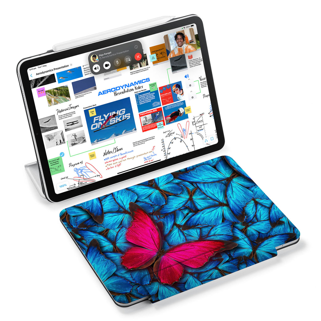 the VistaCase Personalized iPad Slim Fit Case with Butterfly design,  Designed with convenience in mind, the case automatically wakes your iPad when opened and puts it to sleep when closed.