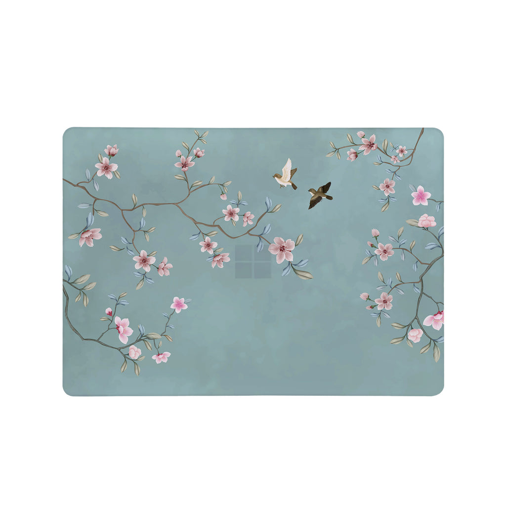 Add your name, company name, signature to this Front Personalized microsoft surface laptop Case Birds design