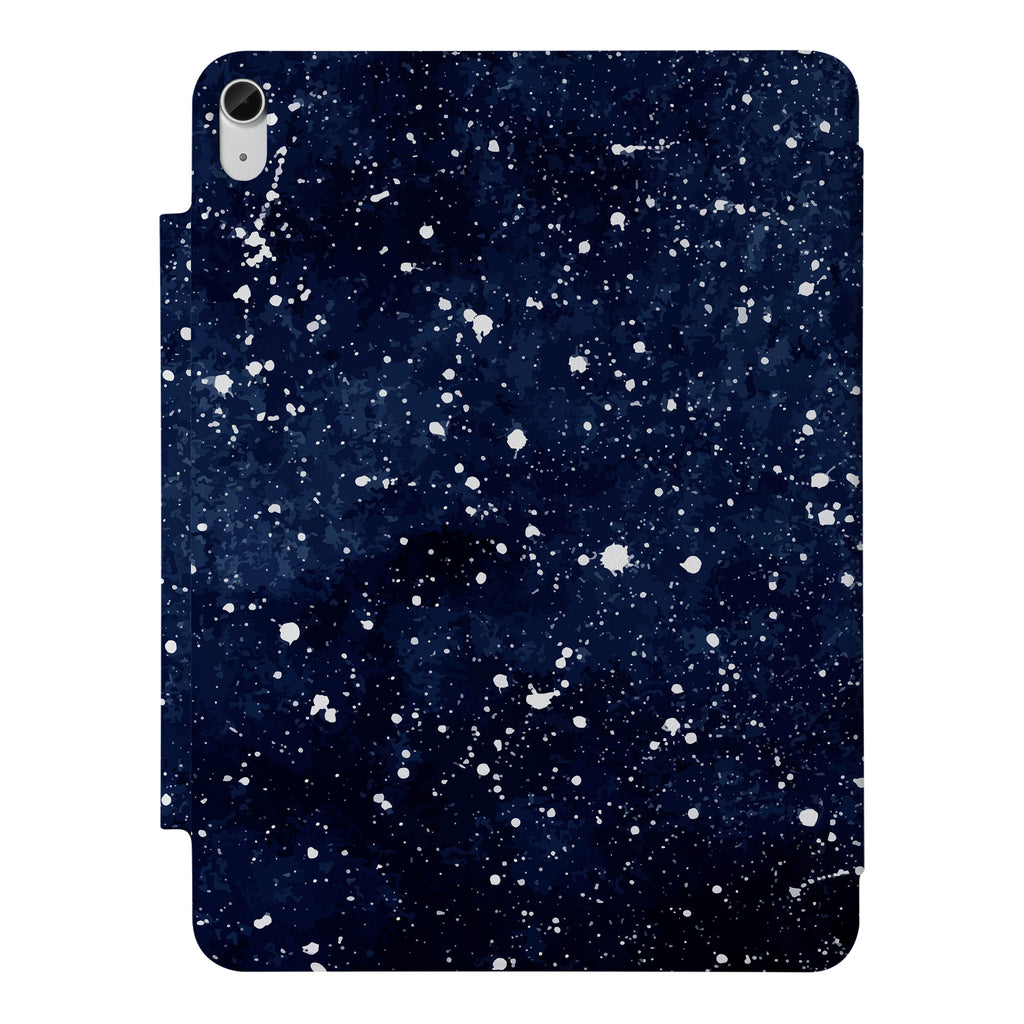 the VistaCase Personalized iPad Slim Fit Case with Galaxy Universe design,  Crafted with a durable fabric exterior and a soft interior lining.