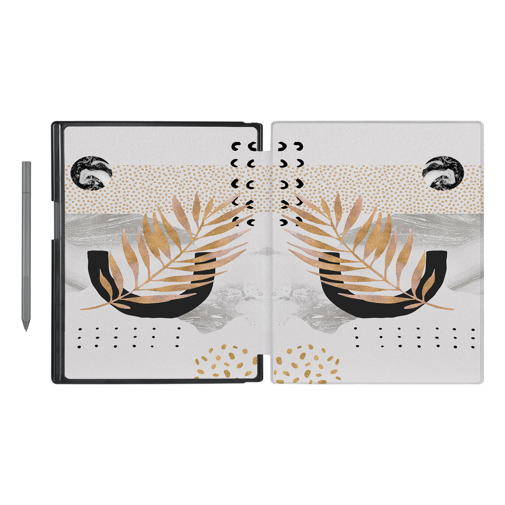 Vista Case reMarkable Folio case with Marble Flower Design has an integrated holder for pen marker  so you never have to leave your extra tech behind. - swap