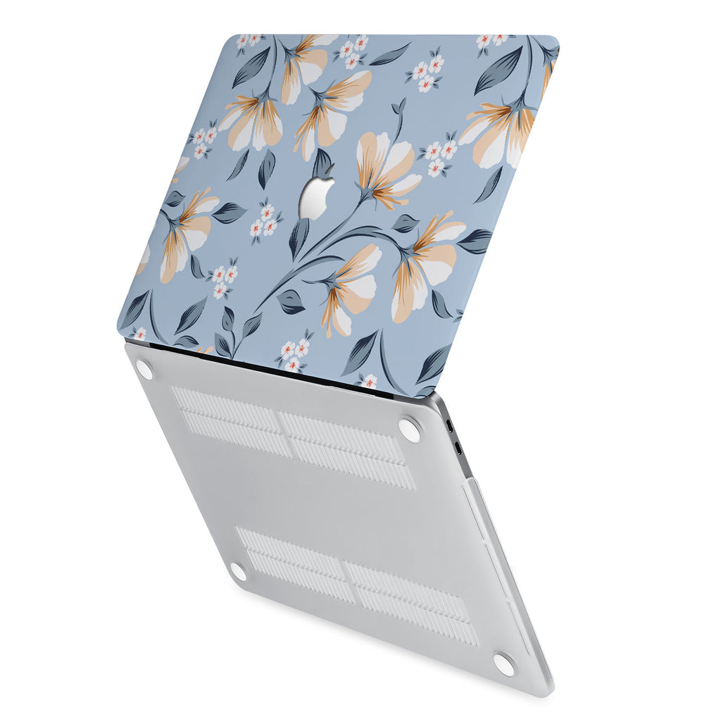 hardshell case with Spring design has rubberized feet that keeps your MacBook from sliding on smooth surfaces