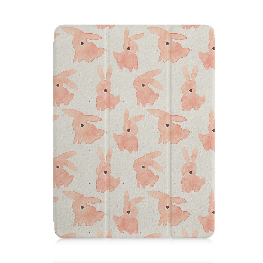 front and back view of personalized iPad case with pencil holder and 06 design