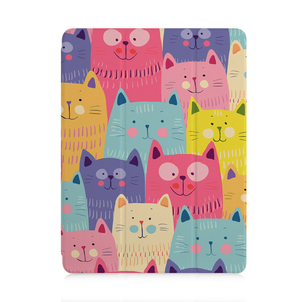 front and back view of personalized iPad case with pencil holder and 02 design