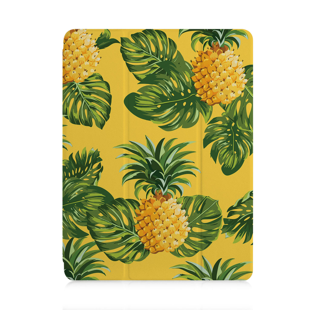 front and back view of personalized iPad case with pencil holder and 04 design