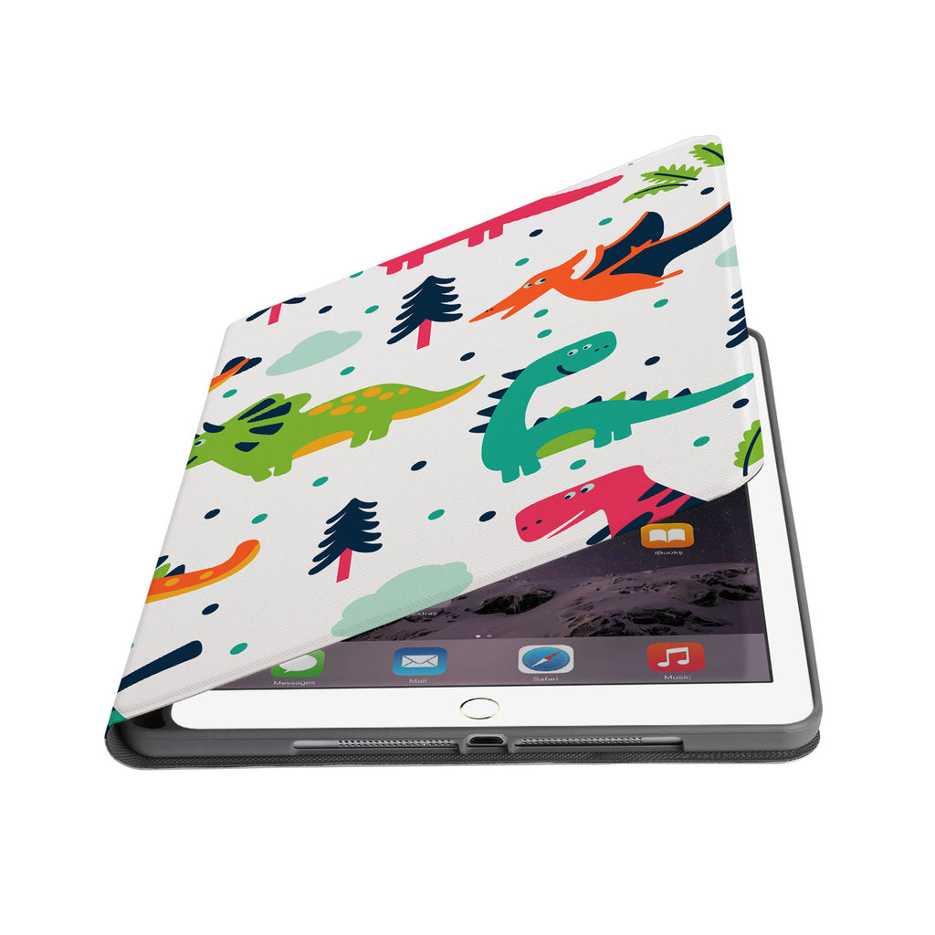 Auto wake and sleep function of the personalized iPad folio case with Dinosaur design