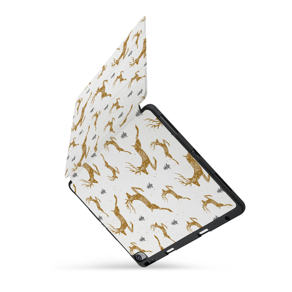 personalized iPad case with pencil holder and Christmas design