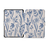 the whole front and back view of personalized kindle case paperwhite case with Flower design