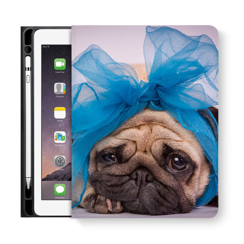 frontview of personalized iPad folio case with 1 design