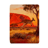 front view of personalized iPad case with pencil holder and Australia Oil Painting design