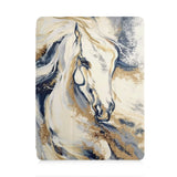 front view of personalized iPad case with pencil holder and Horses design