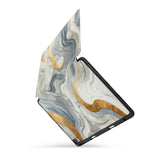 personalized iPad case with pencil holder and Marble design