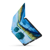 personalized iPad case with pencil holder and Abstract Painting design