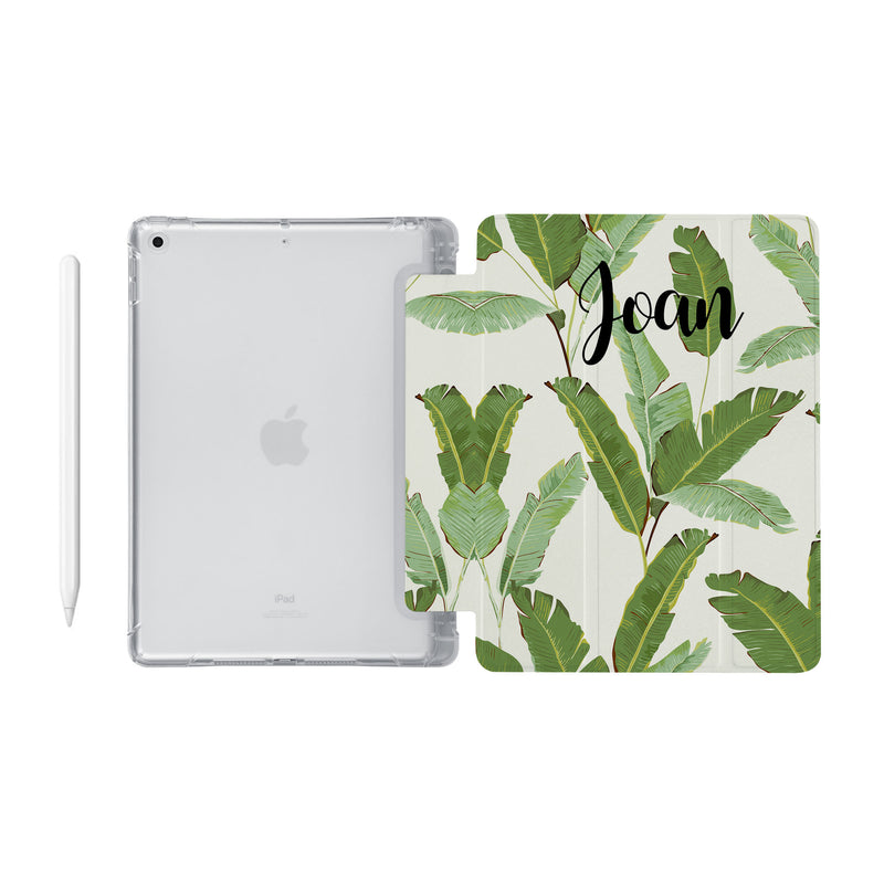 iPad SeeThru Case - Green Leaves
