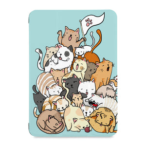 the front view of Personalized Samsung Galaxy Tab Case with Cute Cats design