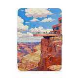 front view of personalized kindle paperwhite case with US Famous Attractions design