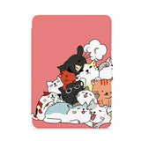 front view of personalized kindle paperwhite case with Cute Cats design