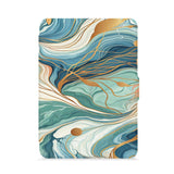 front view of personalized kindle paperwhite case with Marble design