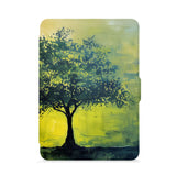 front view of personalized kindle paperwhite case with Tree Painting design