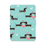 front view of personalized kindle paperwhite case with Lovely Dog design