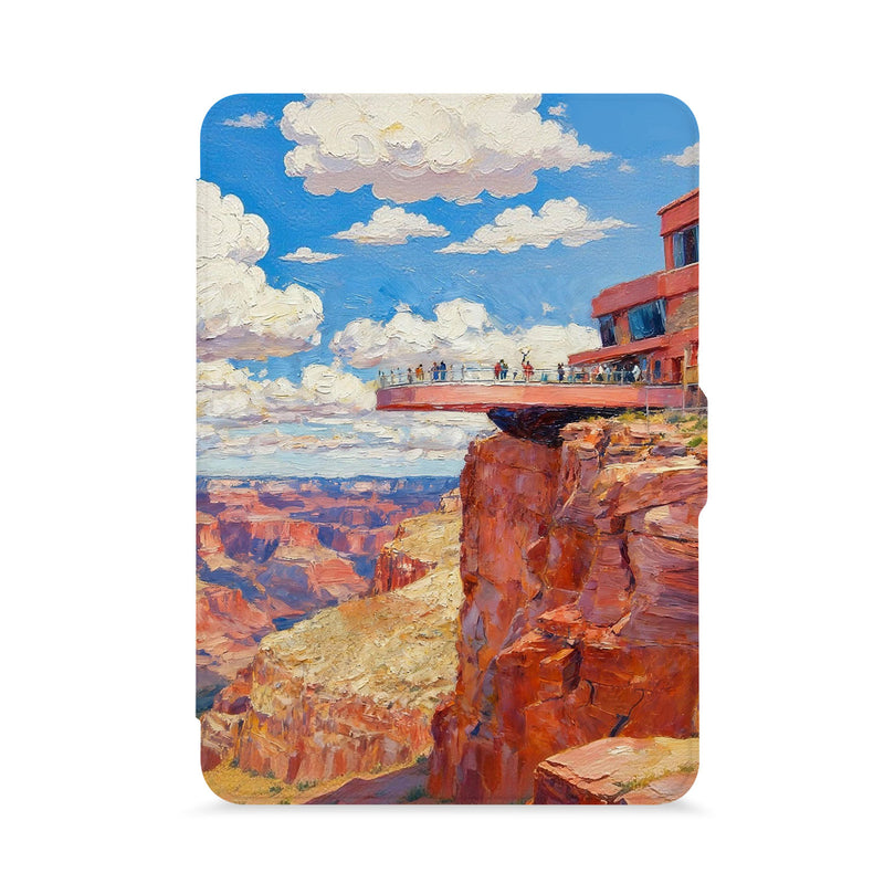 front view of personalized kindle paperwhite case with US Famous Attractions design - swap