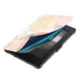 kindle foilo case with Artistic Flower design, Magnetic attachment ensures cover is securely closed