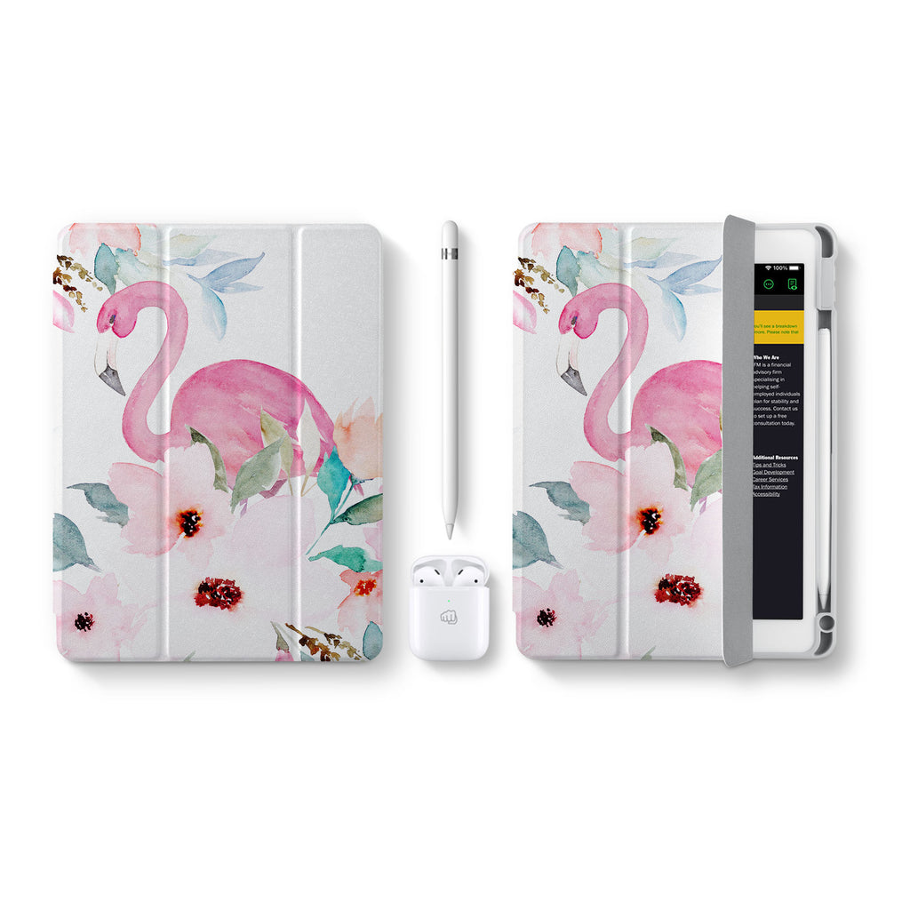 Vista Case iPad Premium Case with Flamingo Design perfect fit for easy and comfortable use. Durable & solid frame protecting the tablet from drop and bump.