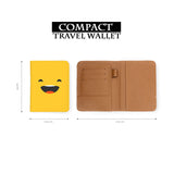 compact size of personalized RFID blocking passport travel wallet with Emoji 1 design