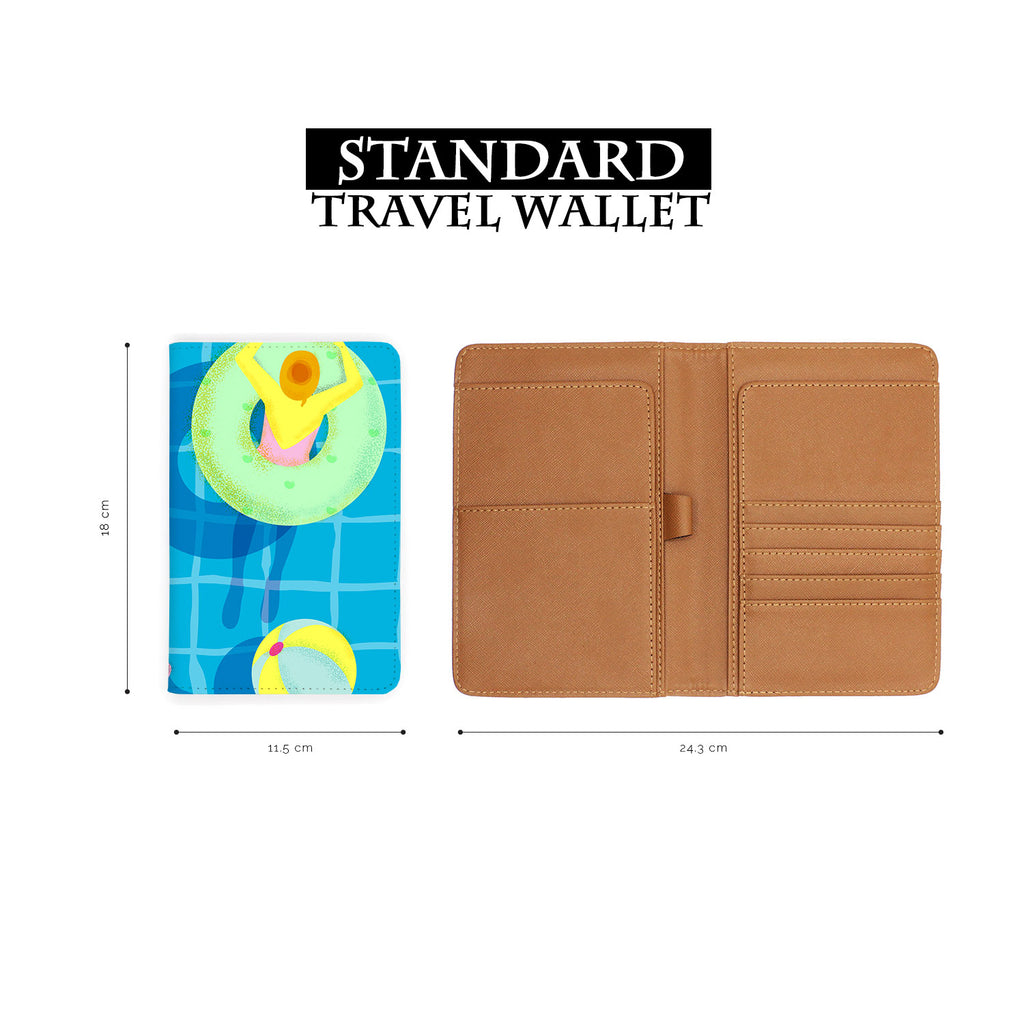 standard size of personalized RFID blocking passport travel wallet with Hello Summer design