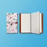 the front top view of midori style traveler's notebook with Flat Flower 2 design