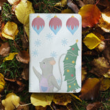 personalized RFID blocking passport travel wallet with Christmas Gouache design on maple leafs