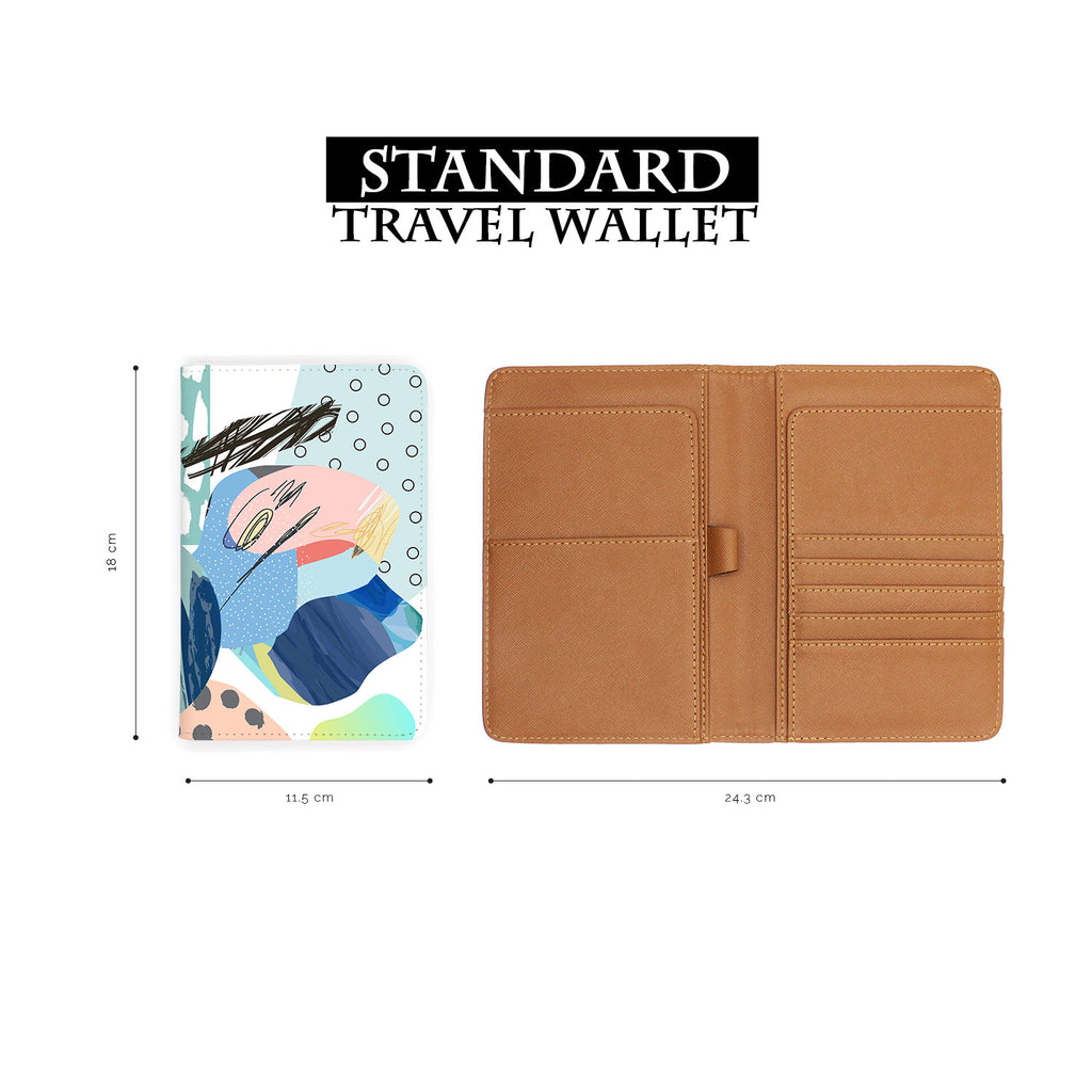 
standard size of personalized RFID blocking passport travel wallet with abstract doodles design