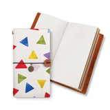 opened midori style traveler's notebook with Geometry Pattern design