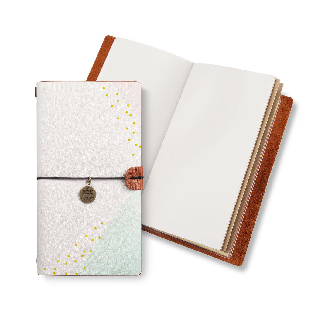 opened midori style traveler's notebook with Simple Scandi Luxe design