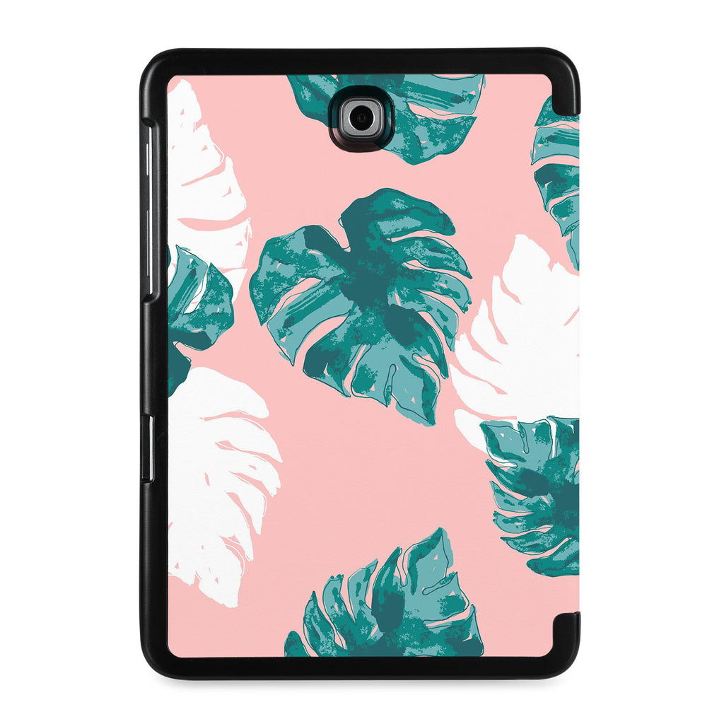 the back view of Personalized Samsung Galaxy Tab Case with Pink Flower 2 design