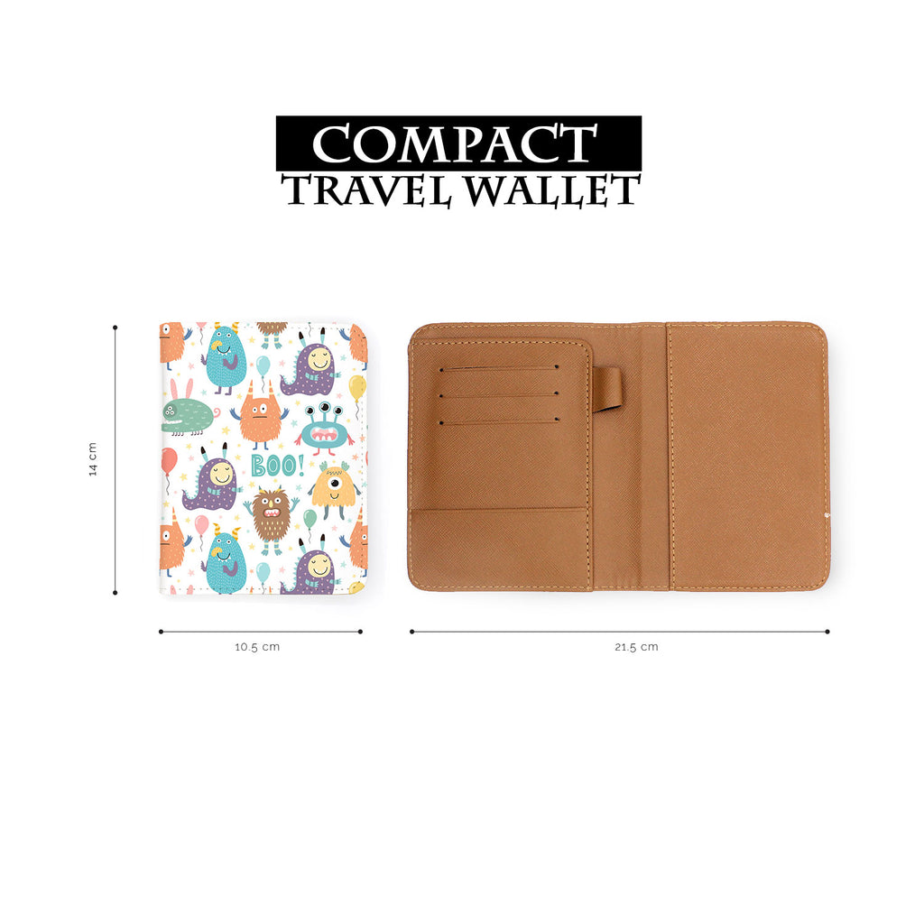 compact size of personalized RFID blocking passport travel wallet with Boo design