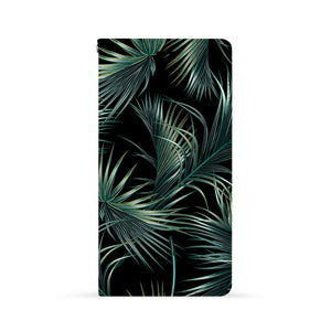 Front Side of Personalized iPhone Wallet Case with Flower Black design