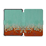 the whole front and back view of personalized kindle case paperwhite case with Rusted Metal design