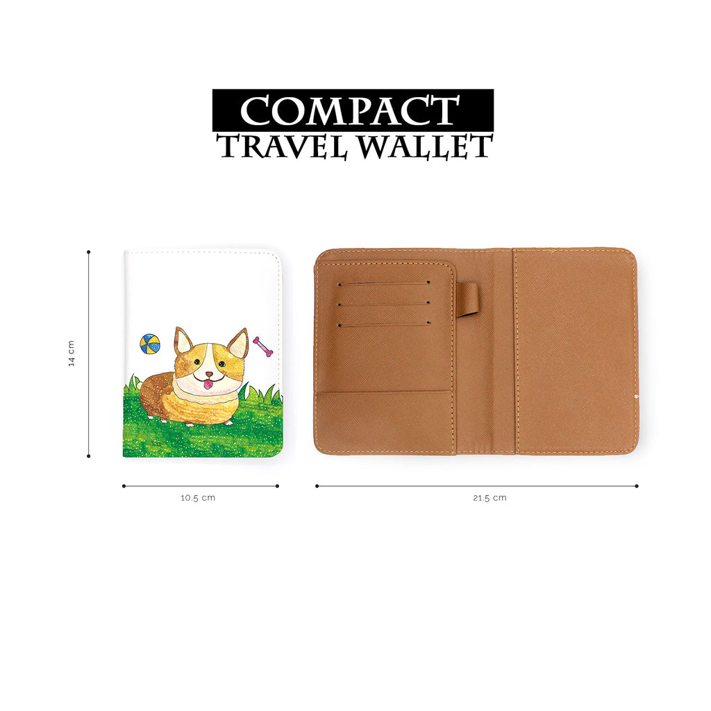 compact size of personalized RFID blocking passport travel wallet with Forest Animals 02 design
