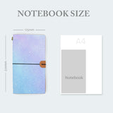
midori style traveler's notebook with ombre pastel galaxy design in notebook size 220mm x 125mm