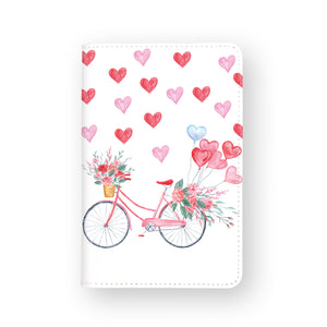 front view of personalized RFID blocking passport travel wallet with Happy Valentine Day design