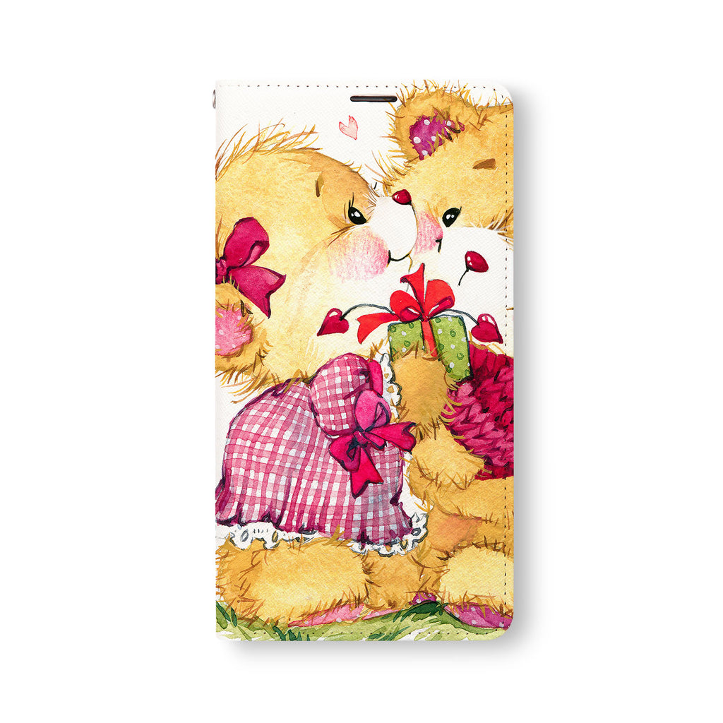 Front Side of Personalized Samsung Galaxy Wallet Case with CuteBear design