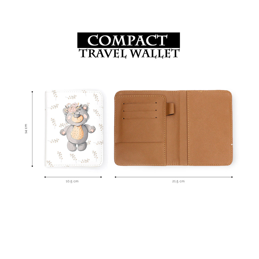 compact size of personalized RFID blocking passport travel wallet with Hand Drawn Animals design