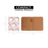 compact size of personalized RFID blocking passport travel wallet with Flower Unicorn design
