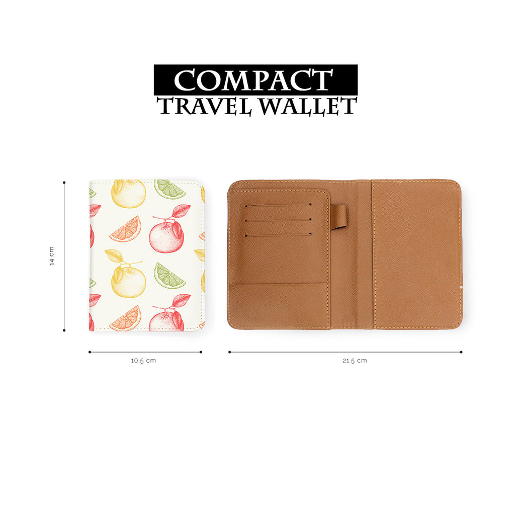 compact size of personalized RFID blocking passport travel wallet with Fruits design