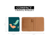 compact size of personalized RFID blocking passport travel wallet with Dino Party design