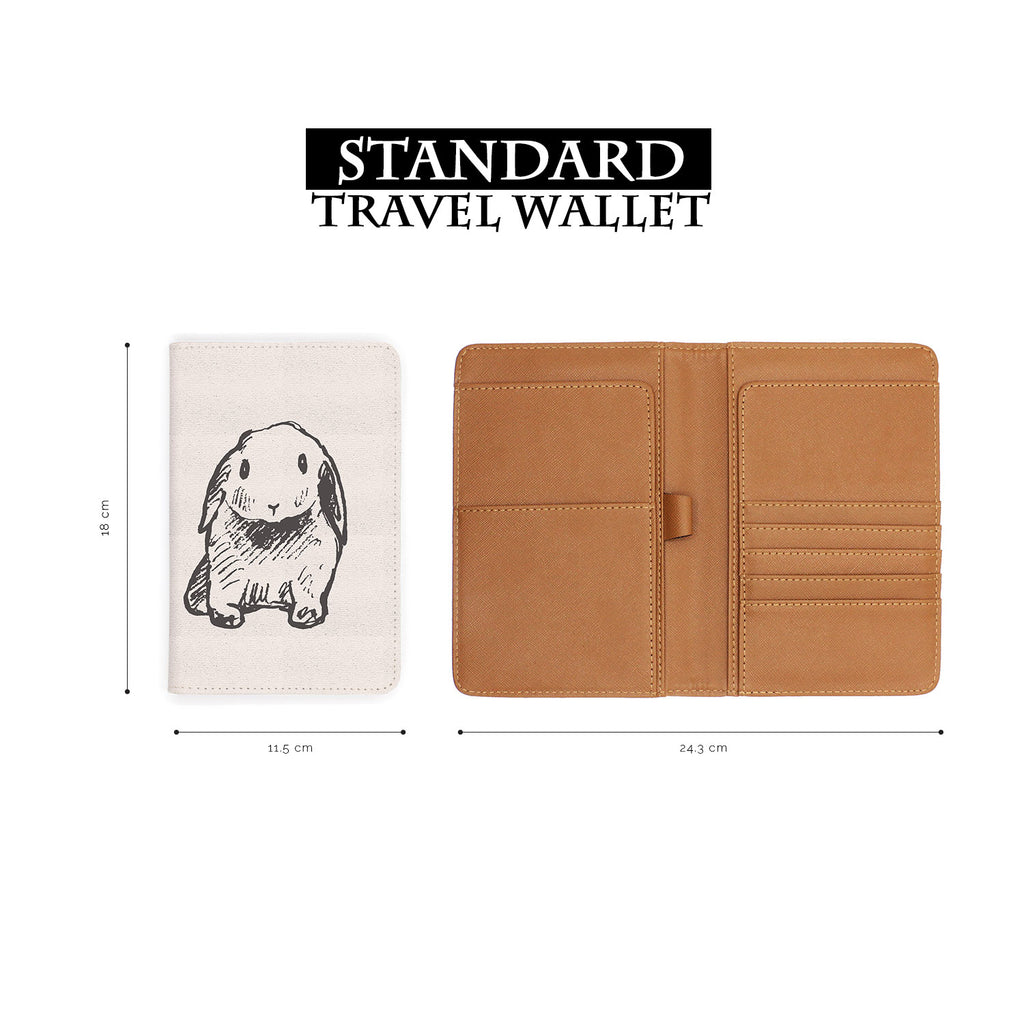 standard size of personalized RFID blocking passport travel wallet with Little Bunny design