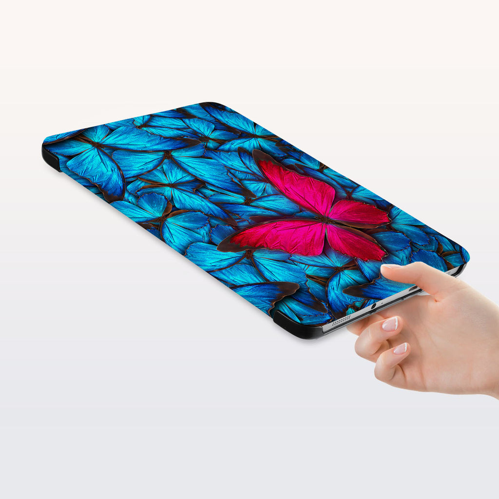 a hand is holding the Personalized Samsung Galaxy Tab Case with Butterfly design